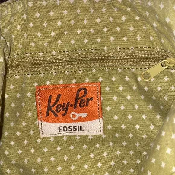 Fossil key boho floral print coated canvas crossbody bag - Picture 3 of 8